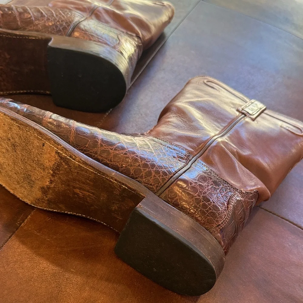 REAL - Lucchese Brown Alligator boats - Picture 6 of 13